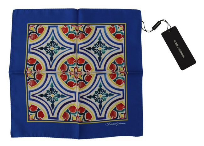 Dolce & Gabbana Multicolor Majolica Print Square Handkerchief Scarf - GENUINE AUTHENTIC BRAND LLC  