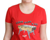 Moschino Red Cotton Come Play 4 Us Print Tops Blouse T-shirt - GENUINE AUTHENTIC BRAND LLC  