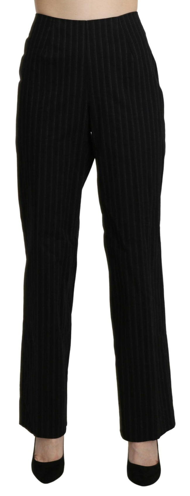 BENCIVENGA Black High Waist Straight Dress Trouser Pants - GENUINE AUTHENTIC BRAND LLC  