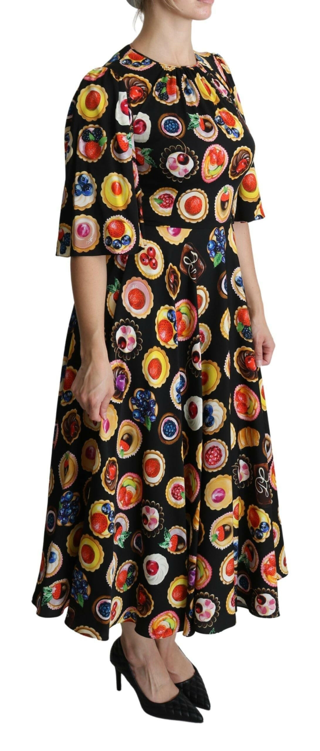 Dolce & Gabbana Multicolor Desserts A-line Maxi Silk Pie Dress - GENUINE AUTHENTIC BRAND LLC  