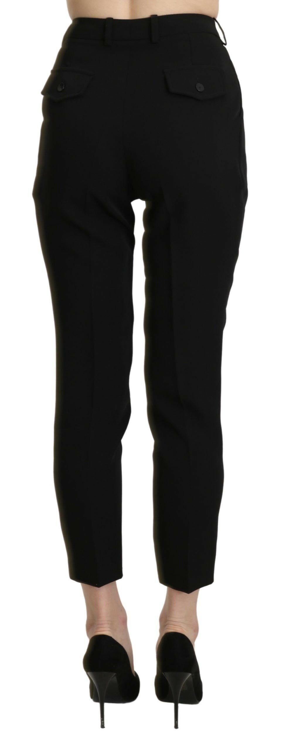 BENCIVENGA Black High Waist Skinny Cropped Dress Trouser Pant - GENUINE AUTHENTIC BRAND LLC  