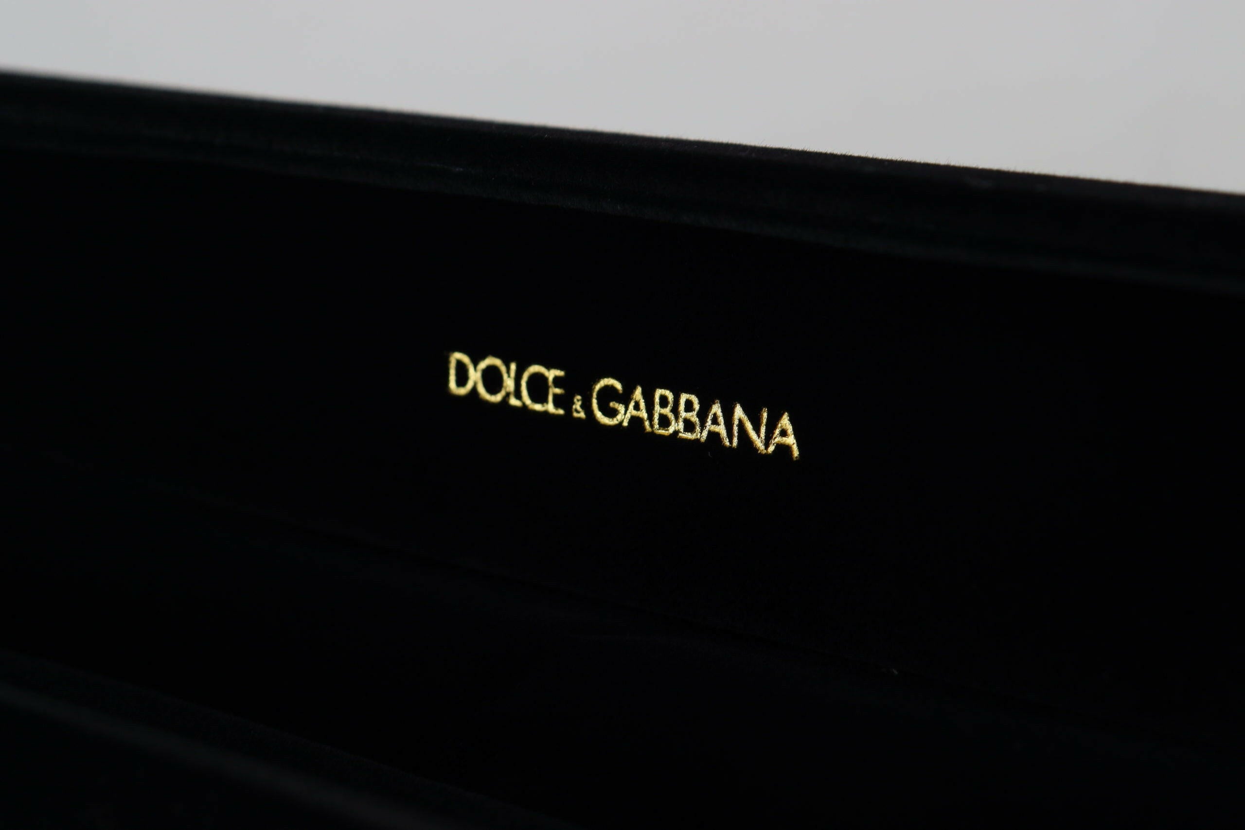 Dolce & Gabbana Black Velvet Logo Plaque Storage Bracelet Jewelry Box - GENUINE AUTHENTIC BRAND LLC  