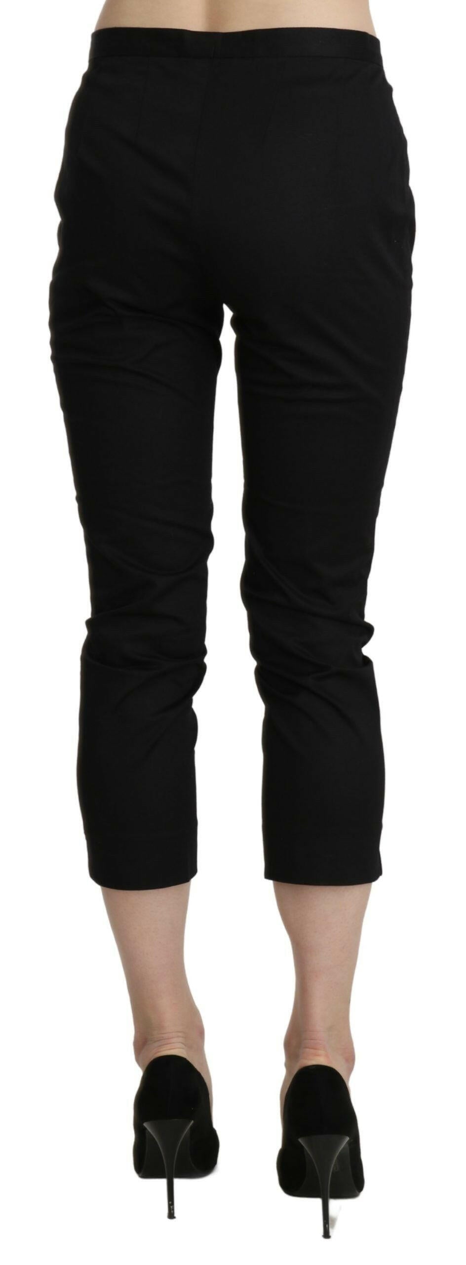 BENCIVENGA Black High Waist Skinny Cropped Dress Trouser Pants - GENUINE AUTHENTIC BRAND LLC  