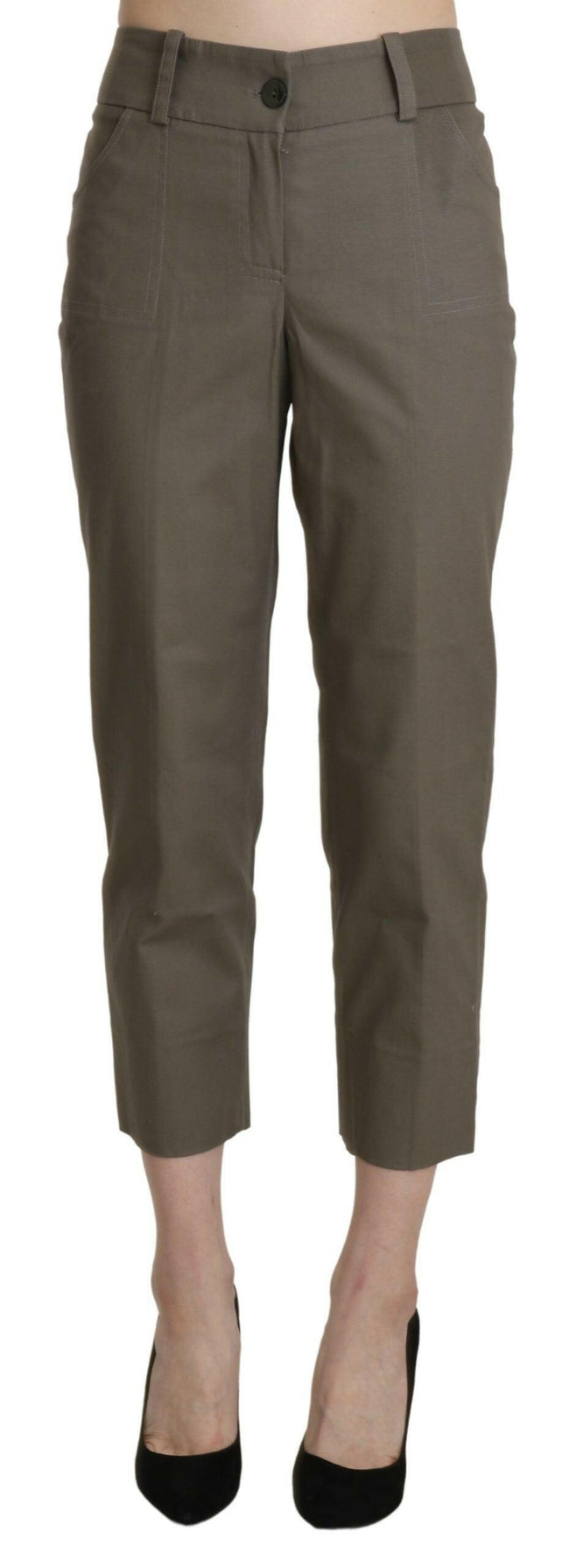 BENCIVENGA Gray High Waist Cropped Dress Trouser Pants - GENUINE AUTHENTIC BRAND LLC  