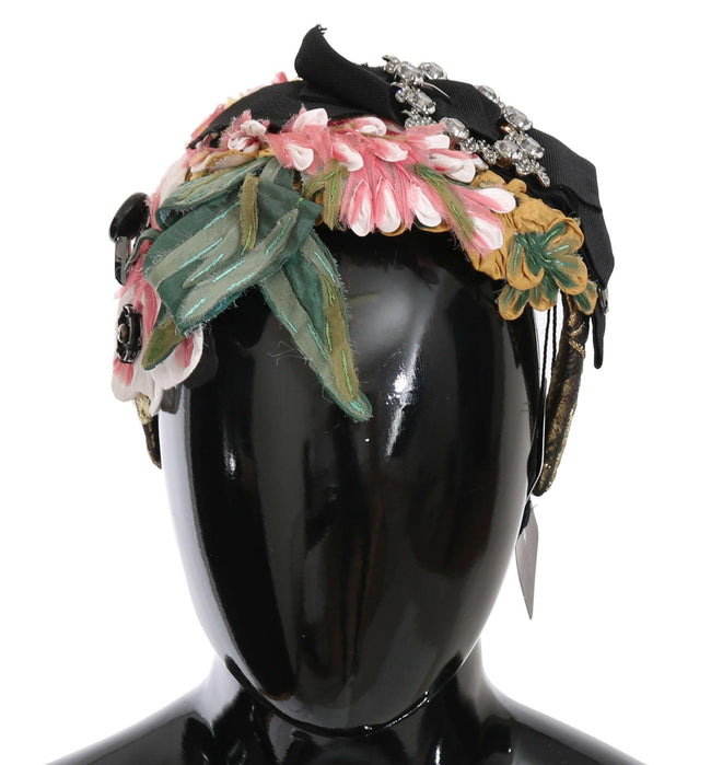 Dolce & Gabbana Multicolor Tiara Floral Crystal Bow Diadem Headband - GENUINE AUTHENTIC BRAND LLC  