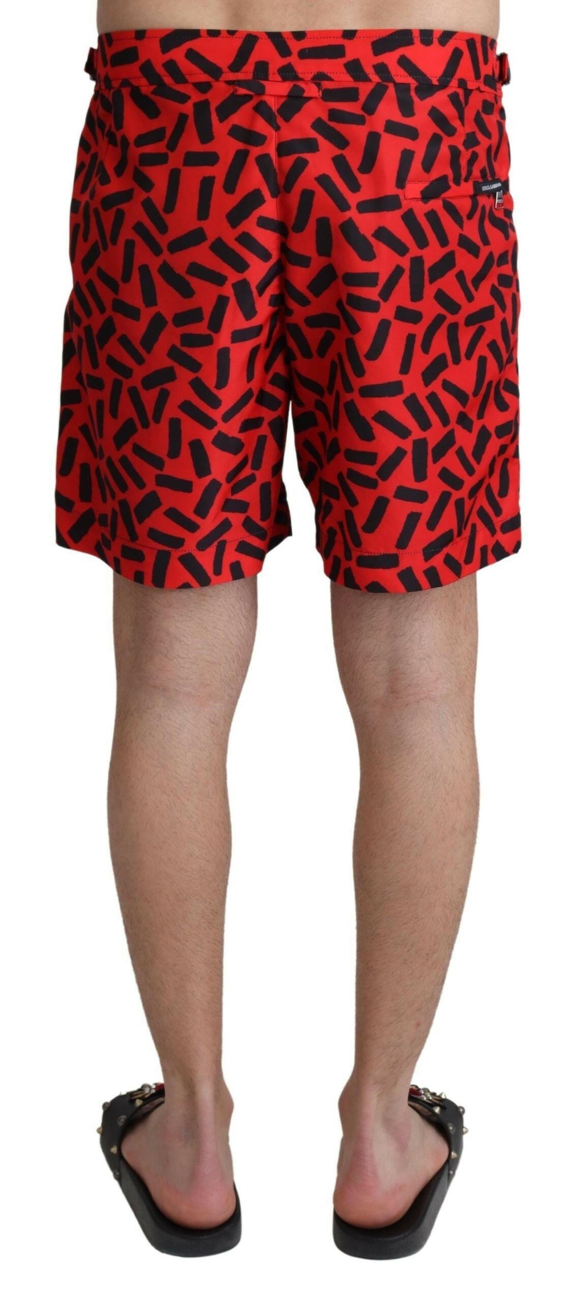 Dolce & Gabbana Red Patterned Beachwear Shorts Swimwear - GENUINE AUTHENTIC BRAND LLC  