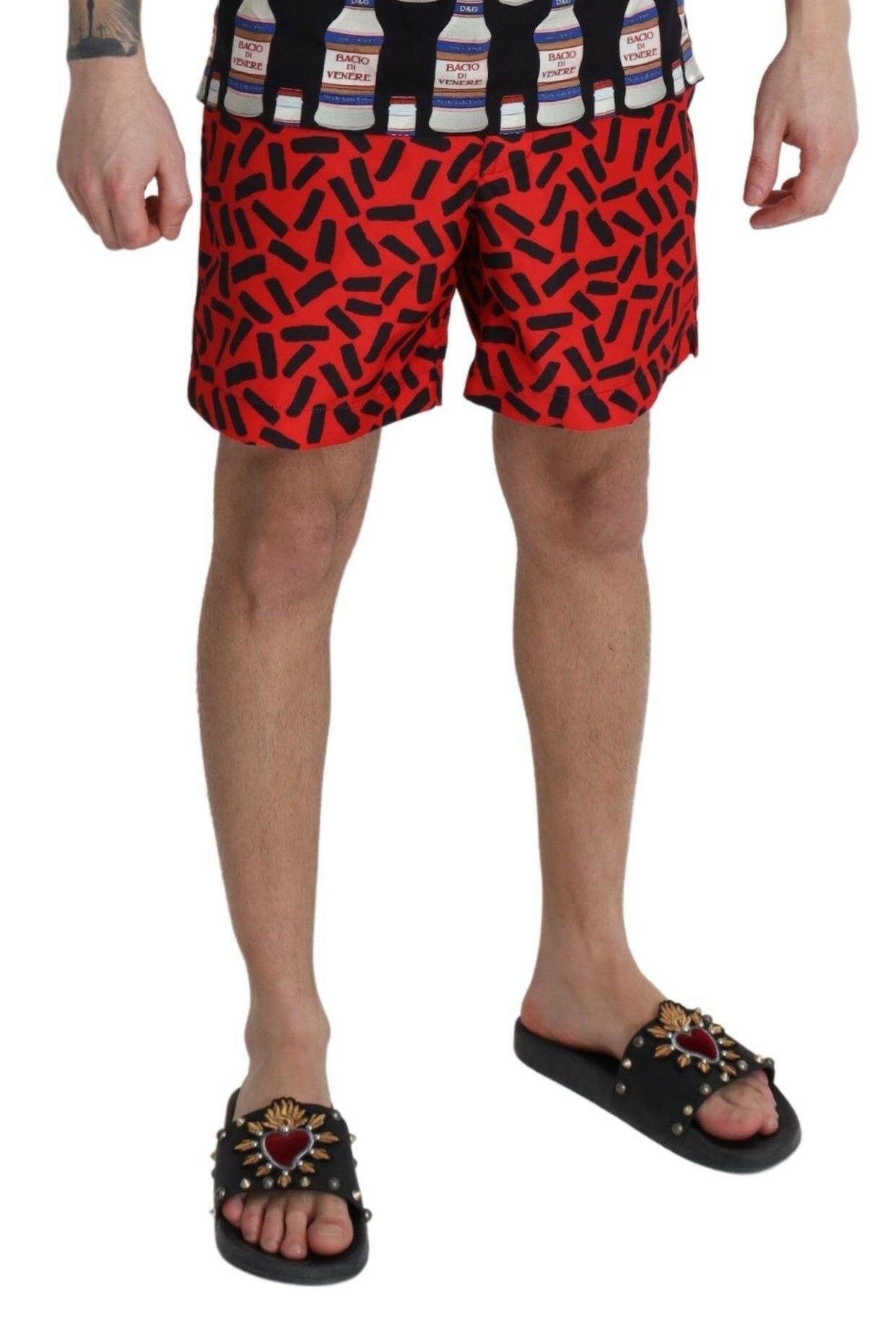 Dolce & Gabbana Red Patterned Beachwear Shorts Swimwear - GENUINE AUTHENTIC BRAND LLC  