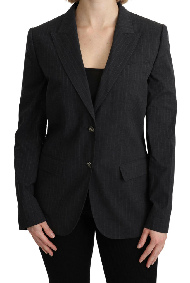 Dolce & Gabbana Gray Single Breasted Blazer Cotton Jacket - GENUINE AUTHENTIC BRAND LLC  