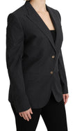 Dolce & Gabbana Gray Single Breasted Blazer Cotton Jacket - GENUINE AUTHENTIC BRAND LLC  