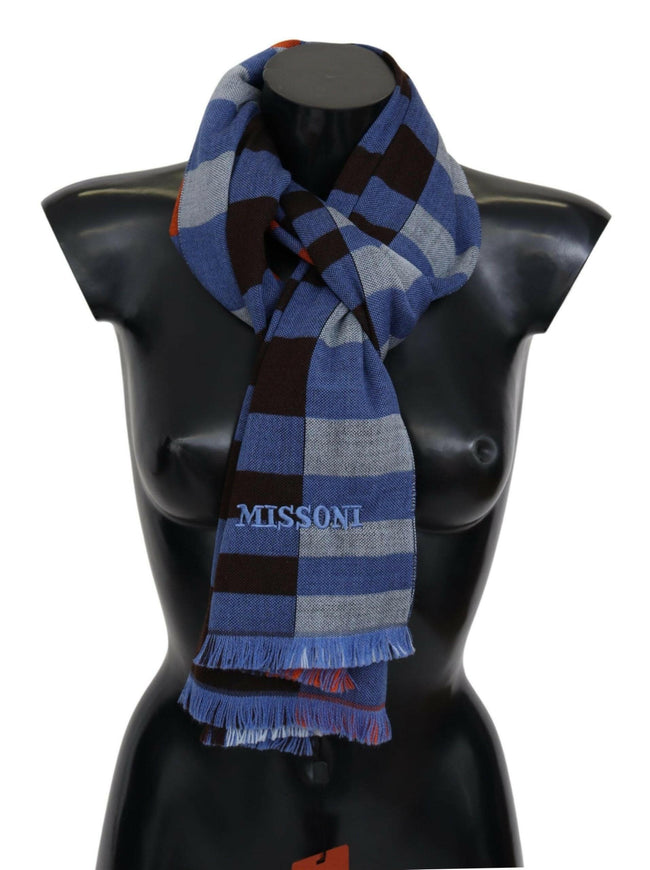 Missoni Multicolor Check Wool Unisex Neck Wrap  Scarf - GENUINE AUTHENTIC BRAND LLC  