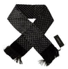 Dolce & Gabbana Black Geometric Patterned Shawl Wrap Fringe Scarf - GENUINE AUTHENTIC BRAND LLC  