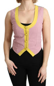 Dolce & Gabbana Pink Sleeveless Waistcoat Vest Cotton Top - GENUINE AUTHENTIC BRAND LLC  