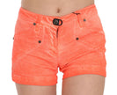 PLEIN SUD Orange Mid Waist Cotton Denim Mini Shorts - GENUINE AUTHENTIC BRAND LLC  