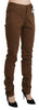 Ermanno Scervino Brown High Waist Skinny Trouser Cotton Pants - GENUINE AUTHENTIC BRAND LLC  