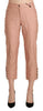 Ermanno Scervino Cotton Pink High Waist Cropped Trouser Pants - GENUINE AUTHENTIC BRAND LLC  