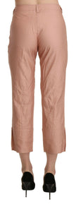 Ermanno Scervino Cotton Pink High Waist Cropped Trouser Pants - GENUINE AUTHENTIC BRAND LLC  