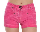 PLEIN SUD Pink Mid Waist Cotton Denim Mini Shorts - GENUINE AUTHENTIC BRAND LLC  