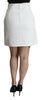 Dolce & Gabbana White Floral High Waist Mini Brocade Skirt - GENUINE AUTHENTIC BRAND LLC  