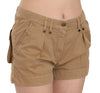 PLEIN SUD Brown Mid Waist 100% Cotton Mini Shorts - GENUINE AUTHENTIC BRAND LLC  