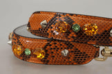 Dolce & Gabbana Orange Crystals Leather Bag Accessory Shoulder Strap - GENUINE AUTHENTIC BRAND LLC  