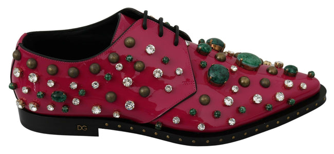 Dolce & Gabbana Pink Leather Crystals Dress Broque Shoes - GENUINE AUTHENTIC BRAND LLC  