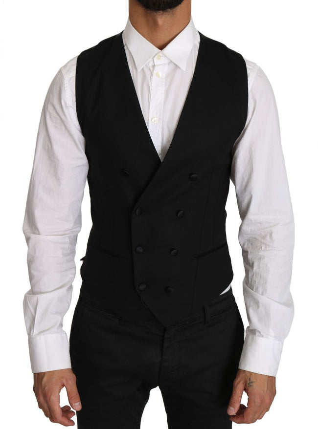 Dolce & Gabbana Sleek Double Breasted Slim Fit Wool Vest.