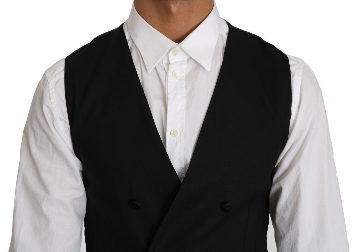 Dolce & Gabbana Sleek Double Breasted Slim Fit Wool Vest.