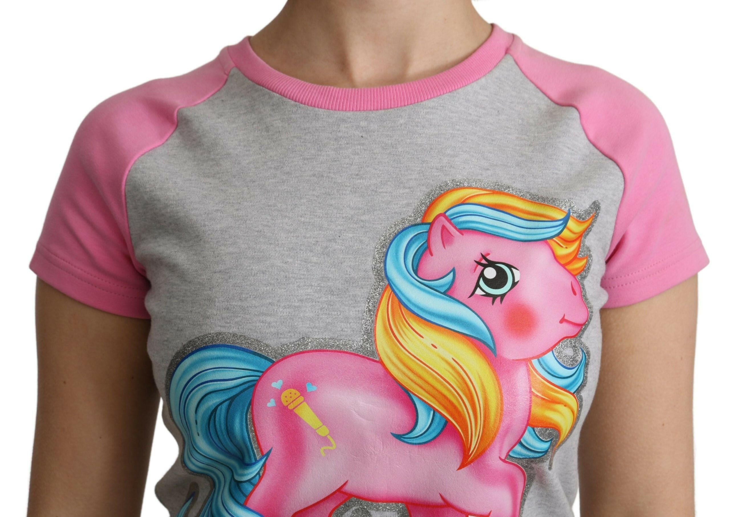 Moschino Gray and pink Cotton T-shirt My Little Pony Top - GENUINE AUTHENTIC BRAND LLC  