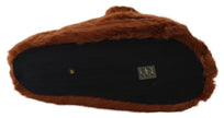 Dolce & Gabbana Brown Teddy Bear Slippers Sandals Shoes - GENUINE AUTHENTIC BRAND LLC  