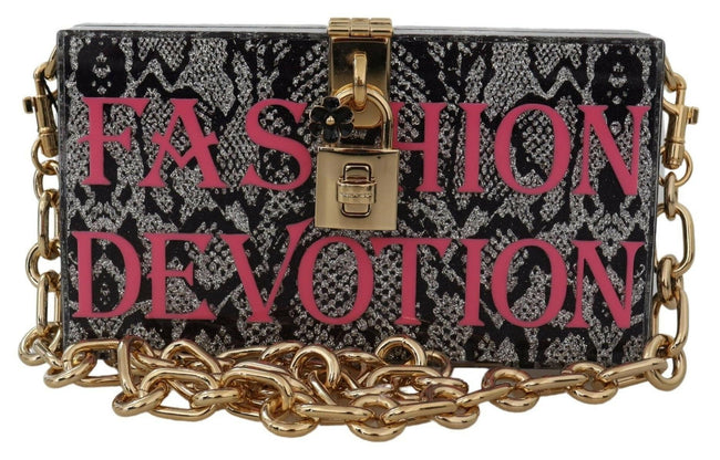 Dolce & Gabbana Gray Fashion Devotion Clutch Plexi SICILY BOX Purse - GENUINE AUTHENTIC BRAND LLC  