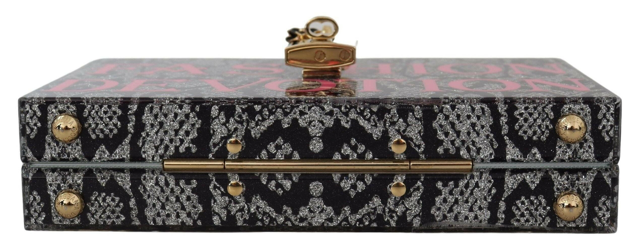 Dolce & Gabbana Gray Fashion Devotion Clutch Plexi SICILY BOX Purse - GENUINE AUTHENTIC BRAND LLC  