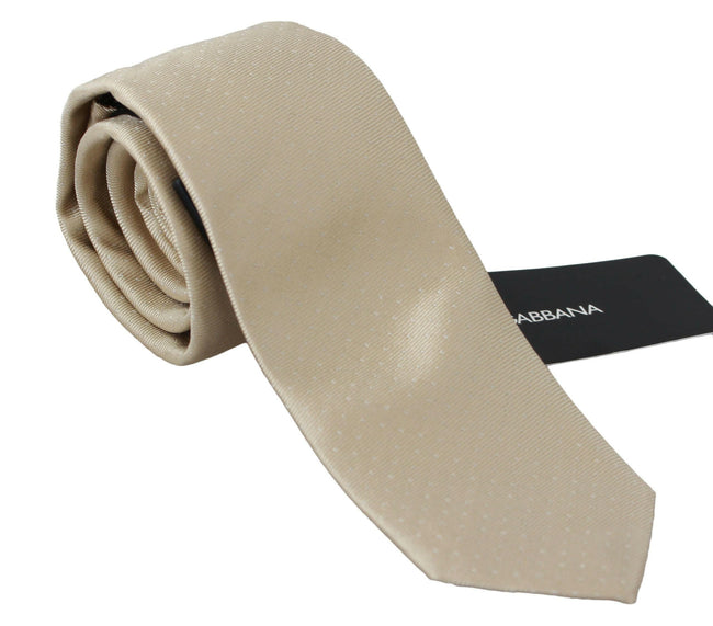 Dolce & Gabbana Solid Light Brown 100% Silk Classic Wide Necktie - GENUINE AUTHENTIC BRAND LLC  