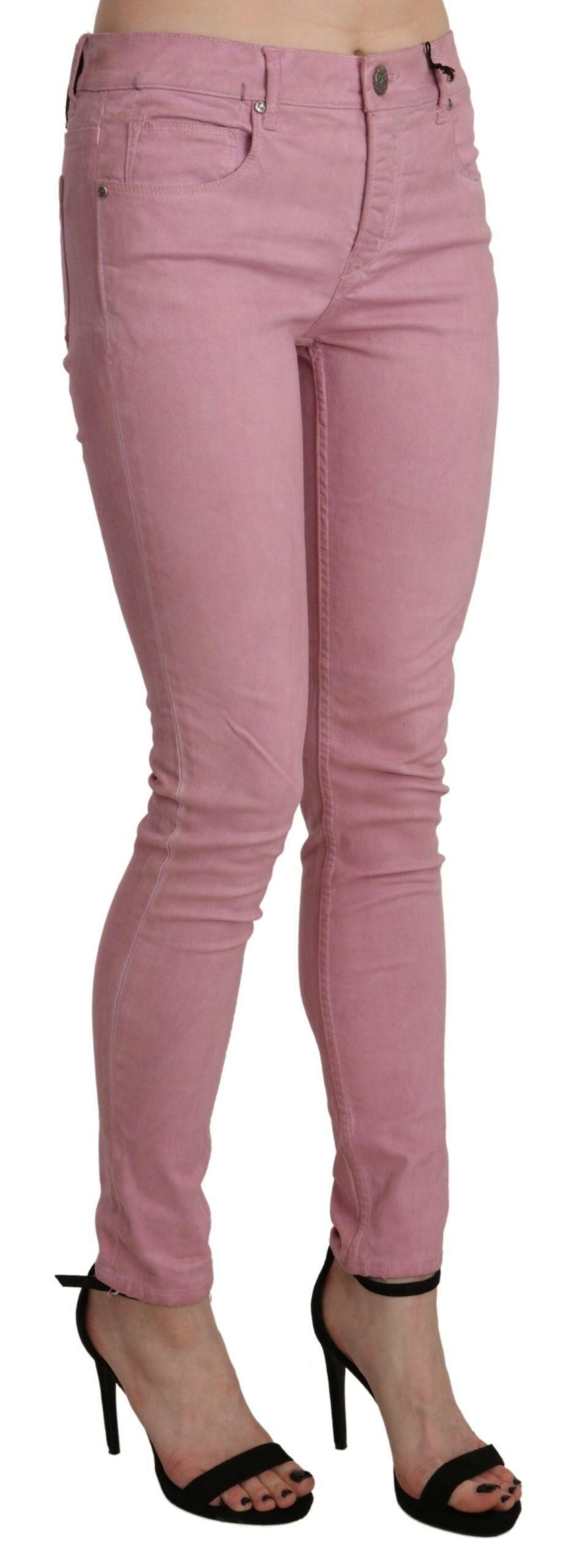 Acht Pink Mid Waist Skinny Stretch  Denim Pant - GENUINE AUTHENTIC BRAND LLC  