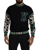 Dolce & Gabbana Black Green Cotton KING Star Crewneck Pullover Sweater - GENUINE AUTHENTIC BRAND LLC  