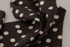 Dolce & Gabbana Brown White Polka Dots Shawl Warm Neck Wrap Scarf - GENUINE AUTHENTIC BRAND LLC  