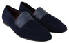 Dolce & Gabbana Blue Suede Caiman Loafers Slippers Shoes - GENUINE AUTHENTIC BRAND LLC  