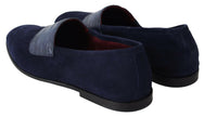 Dolce & Gabbana Blue Suede Caiman Loafers Slippers Shoes - GENUINE AUTHENTIC BRAND LLC  