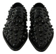 Dolce & Gabbana Black Leather Crystals Dress Broque Shoes - GENUINE AUTHENTIC BRAND LLC  