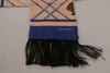Dolce & Gabbana Multicolor Seashell Patterned DG Logo Shawl Fringe Silk Scarf - GENUINE AUTHENTIC BRAND LLC  