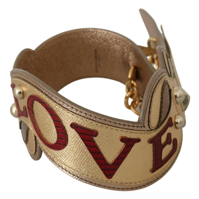 Dolce & Gabbana Gold Leather LOVE Bag Accessory Shoulder Strap - GENUINE AUTHENTIC BRAND LLC  