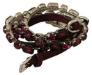 Dolce & Gabbana Purple Leather Crystals Waist Belt