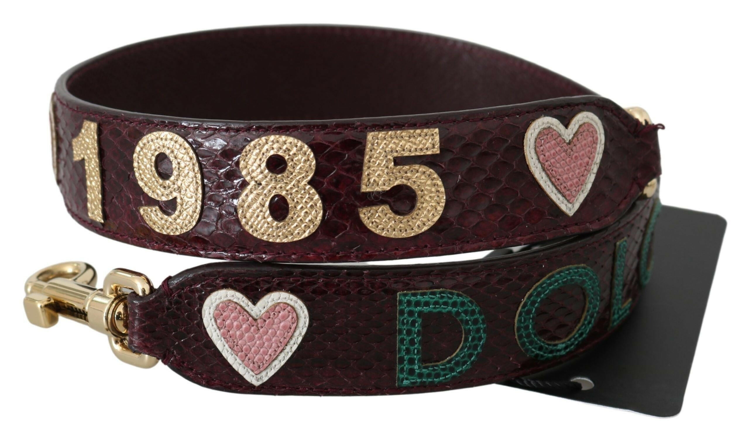 Dolce & Gabbana Bordeaux Exotic Skin Leather Belt Shoulder Strap - GENUINE AUTHENTIC BRAND LLC  