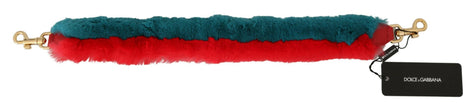 Dolce & Gabbana Red Blue Rabbit Fur Leather Shoulder Strap - GENUINE AUTHENTIC BRAND LLC  