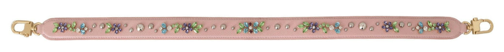 Dolce & Gabbana Pink Leather Crystal Stud Accessory Shoulder Strap - GENUINE AUTHENTIC BRAND LLC  