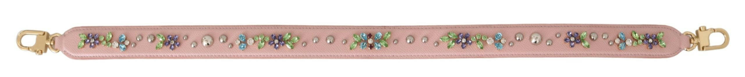 Dolce & Gabbana Pink Leather Crystal Stud Accessory Shoulder Strap - GENUINE AUTHENTIC BRAND LLC  