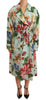 Dolce & Gabbana Multicolor Double Breasted Floral Trench Coat Jacket