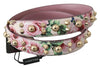 Dolce & Gabbana Pink Floral Leather Stud Accessory Shoulder Strap - GENUINE AUTHENTIC BRAND LLC  