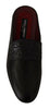 Dolce & Gabbana Black Leather Caiman Sandals Slides Slip Shoes - GENUINE AUTHENTIC BRAND LLC  