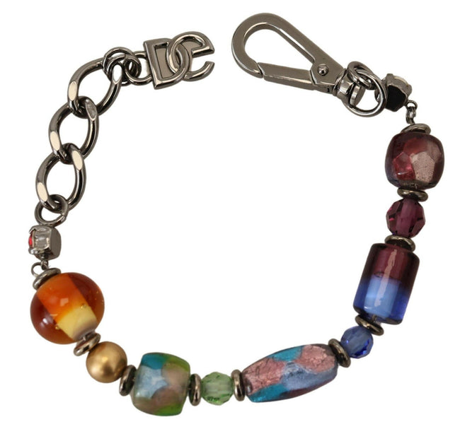 Dolce & Gabbana multicolor Silver Chain Brass Beaded Lobster Clasp Bracelet - GENUINE AUTHENTIC BRAND LLC  