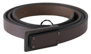 Costume National Brown Leather Tactical Logo Buckle Dark - GENUINE AUTHENTIC BRAND LLC  